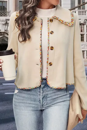 WOMEN STYLISH JACKET TRIMMED WITH LACES MeshPanelIntegration