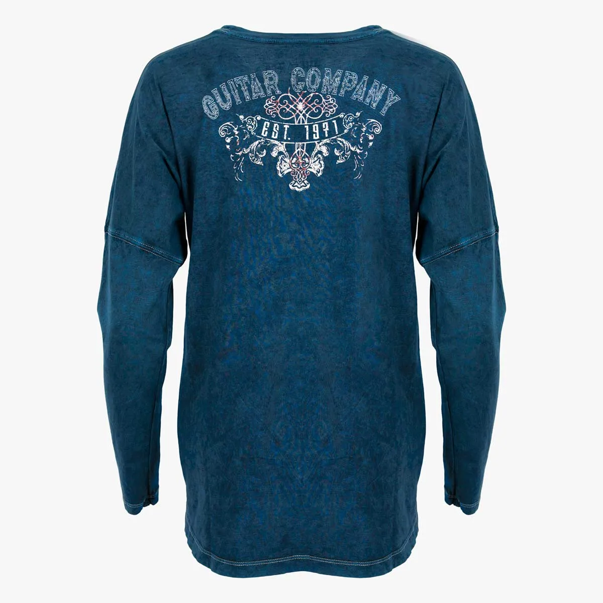 Guitar Company Slim Fit Dropshoulder Longsleeve Tee in Navy