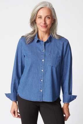 Reinforced Stress Points Luxurious Feel Habitat Perfect Travel Denim in Medium Denim