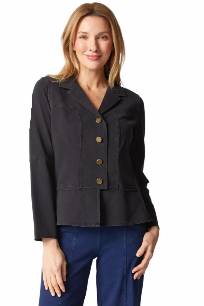Wrinkle Resistant Texture FadeResistant Treatment Habitat Stonewash Cotton Jacket in Black
