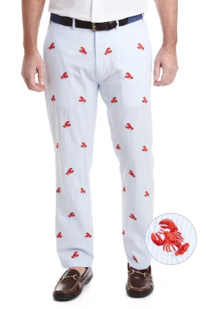 Harbor Pant Blue Seersucker with Lobster Workwear