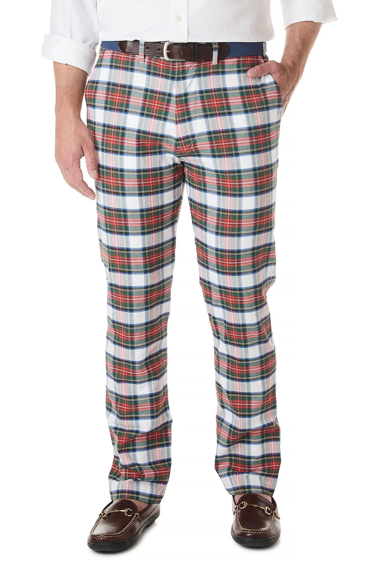 Harbor Pant Stretch Twill Dress Stewart Tartan Plaid Full Motion Reinforced Stitching
