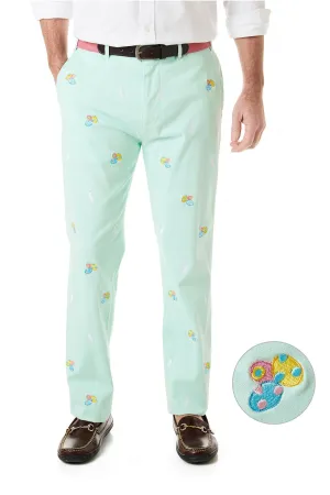 Harbor Pant Stretch Twill Mint with Easter Eggs and Bunny Stylish Wear