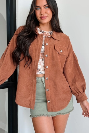 Harlan Corduroy Shacket (Copper) Universal Fit Framework