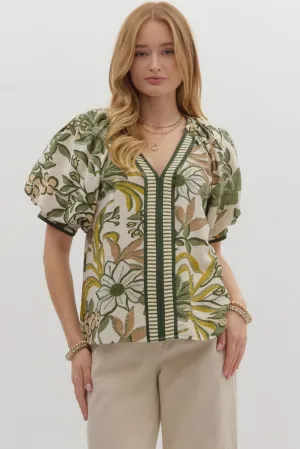 Harlow Floral Top Sheer Overlay Material