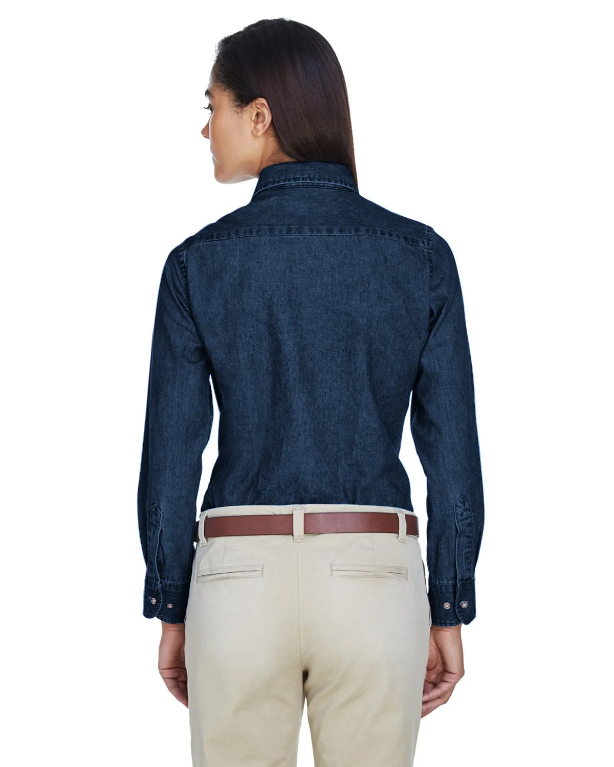 Harriton Ladies' Long-Sleeve Denim Shirt M550W