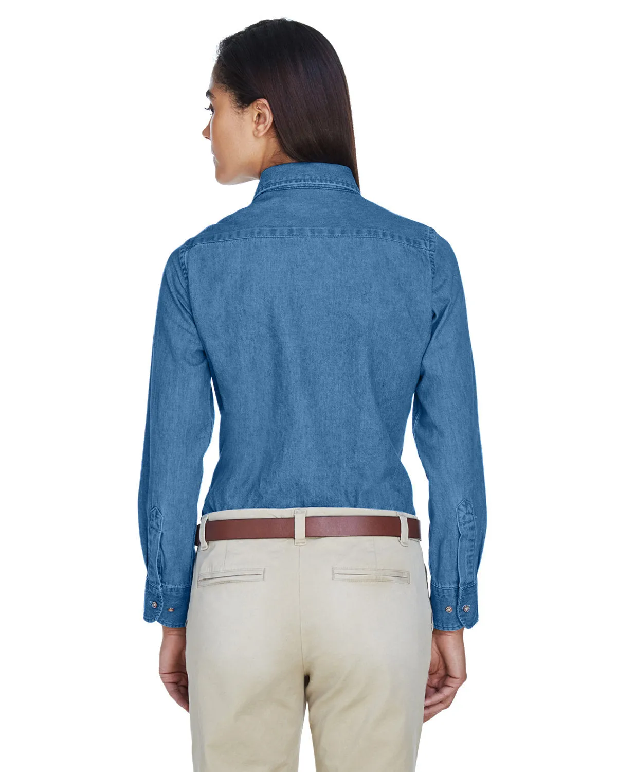 Harriton Ladies' Long-Sleeve Denim Shirt M550W
