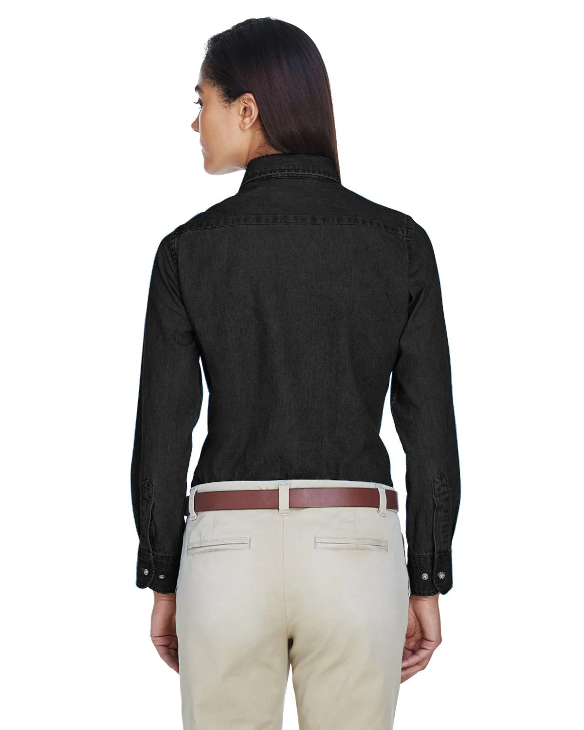 Harriton Ladies' Long-Sleeve Denim Shirt M550W