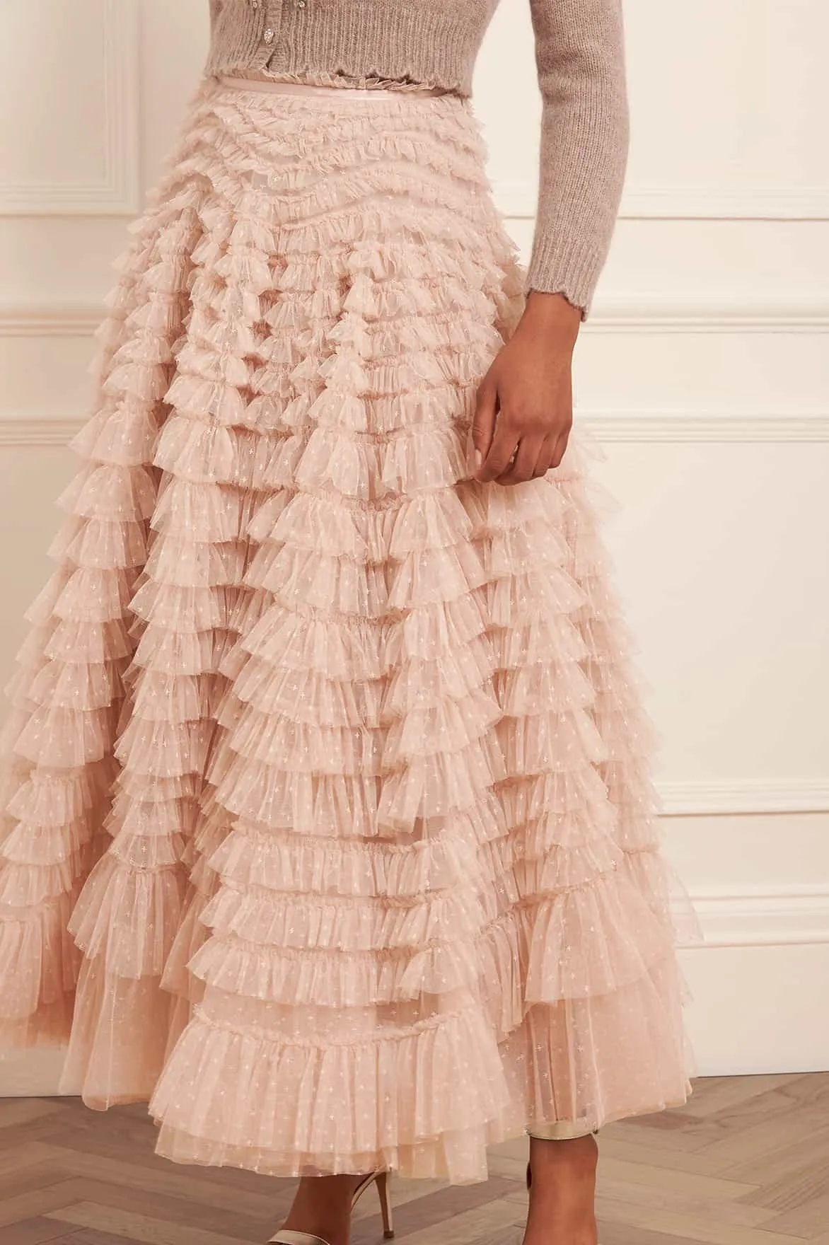 Hattie Ruffle Ankle Skirt Tropical theme