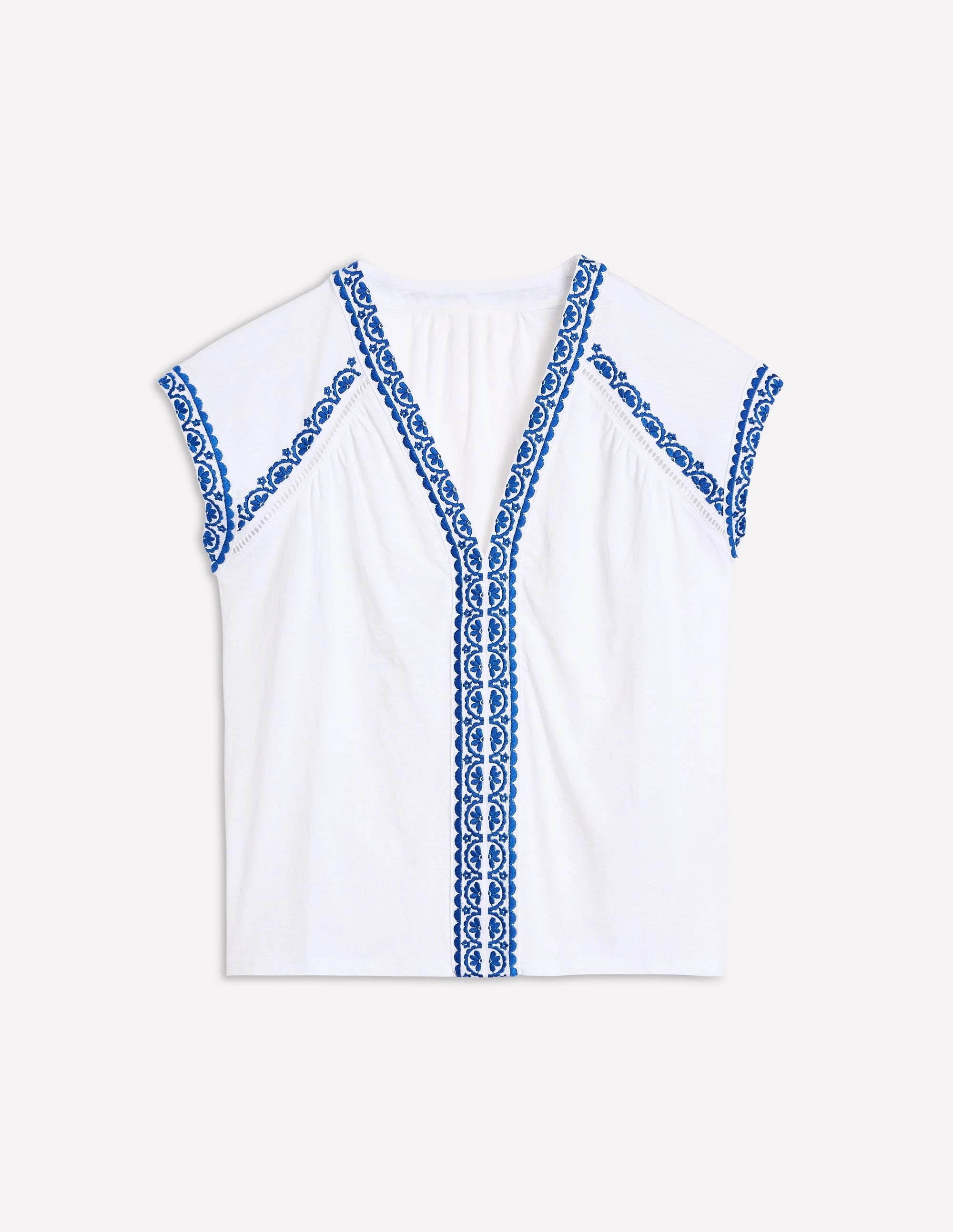 Hazel Cotton Embroidered Top-White Comfy Style