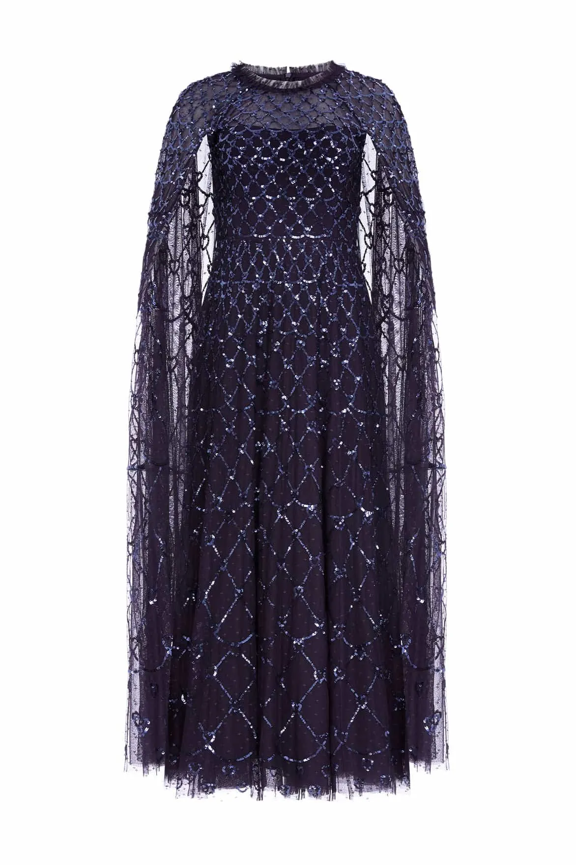 Heart Lattice Ankle Gown Airy Silk Clean Grace