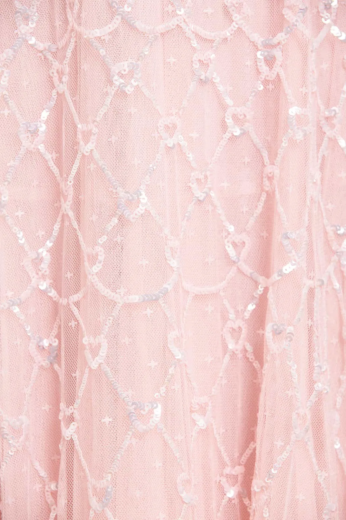 Heart Lattice Ankle Gown Layered Movement Polished Style