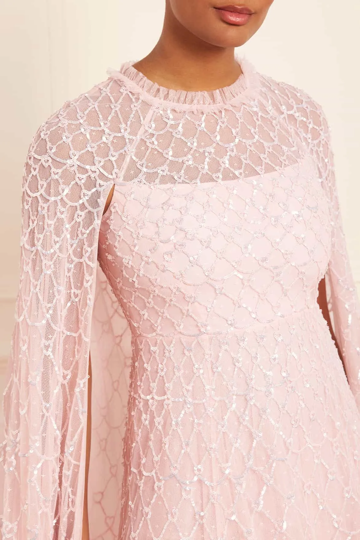Heart Lattice Ankle Gown Cozy Vibes
