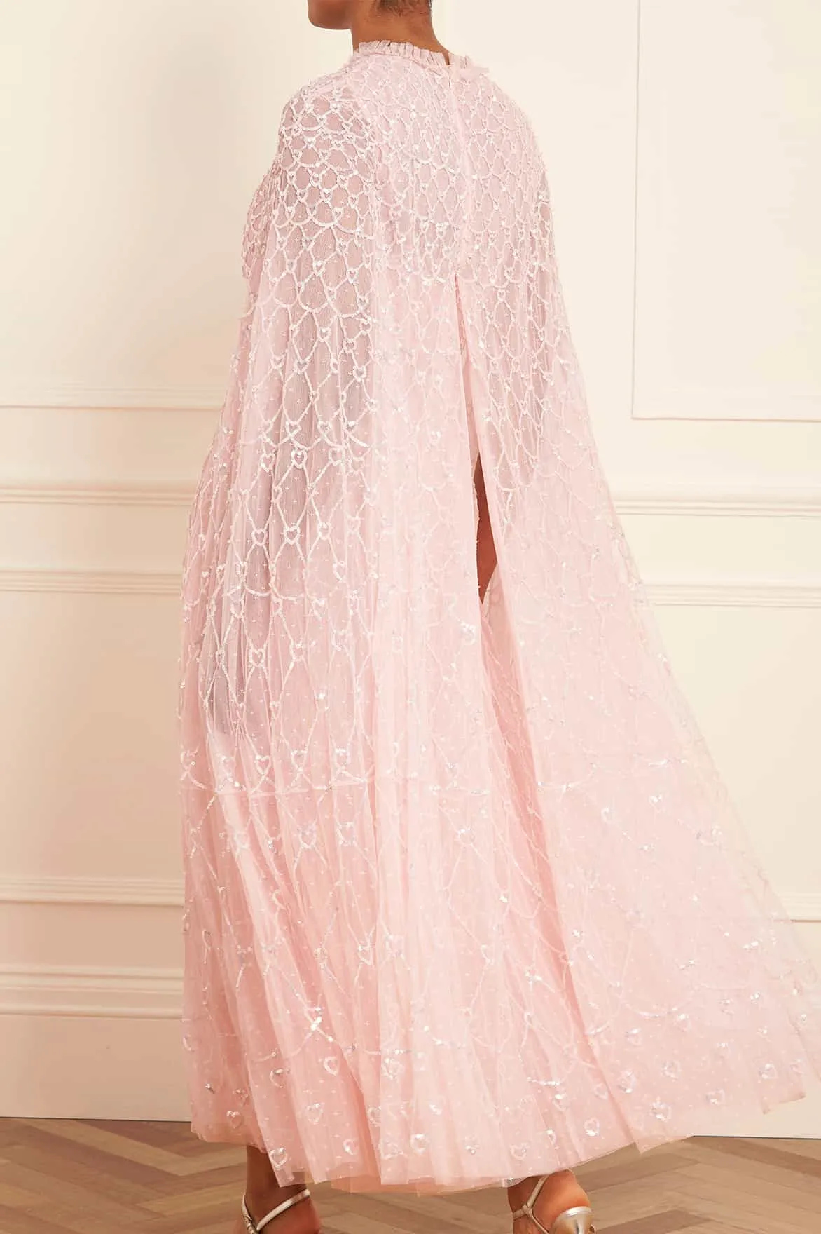Heart Lattice Ankle Gown Elegant Waist