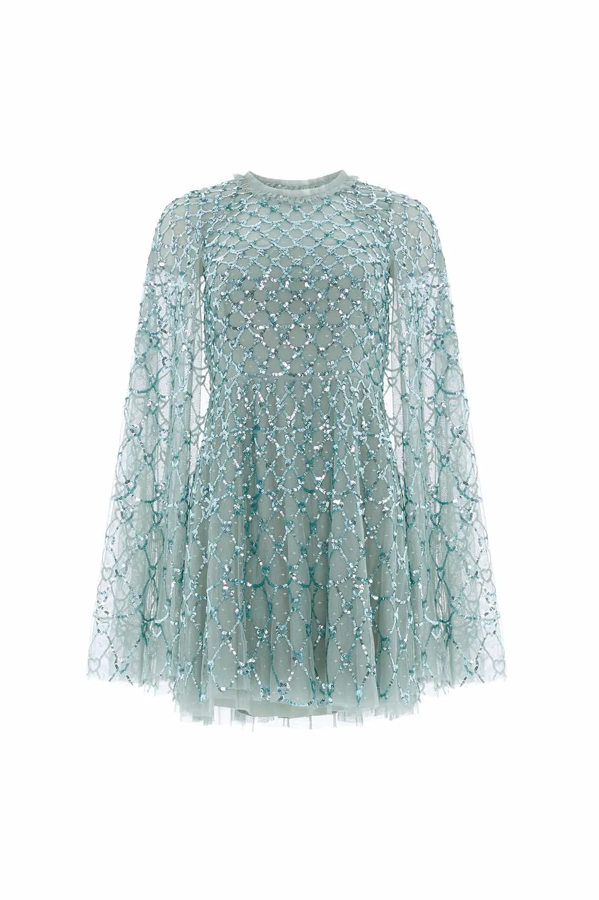 Elegant Wearable Heart Lattice Micro Mini Dress