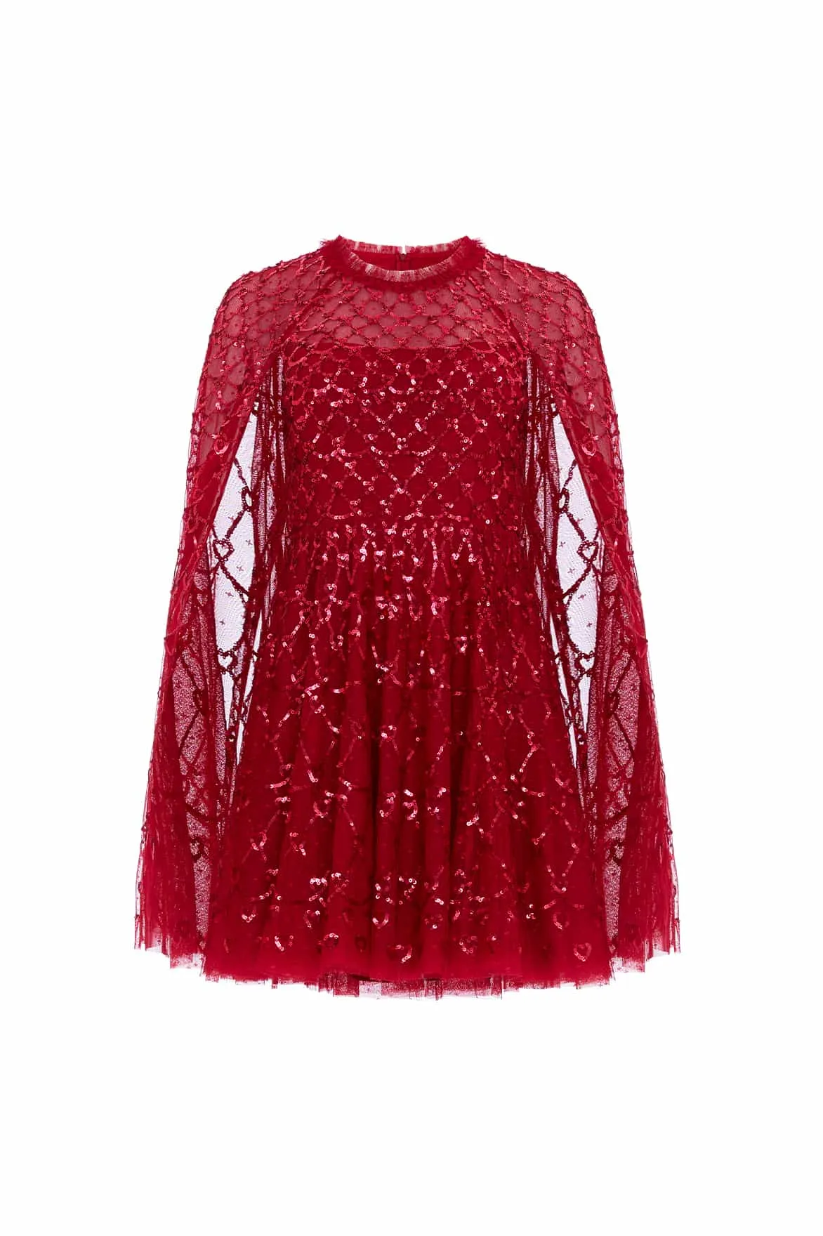 Stylish Appearance Heart Lattice Micro Mini Dress