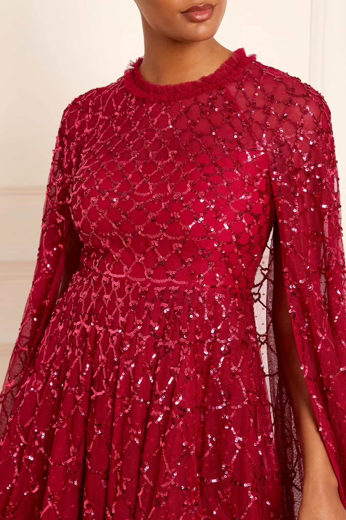 Natural Wrap Heart Lattice Micro Mini Dress