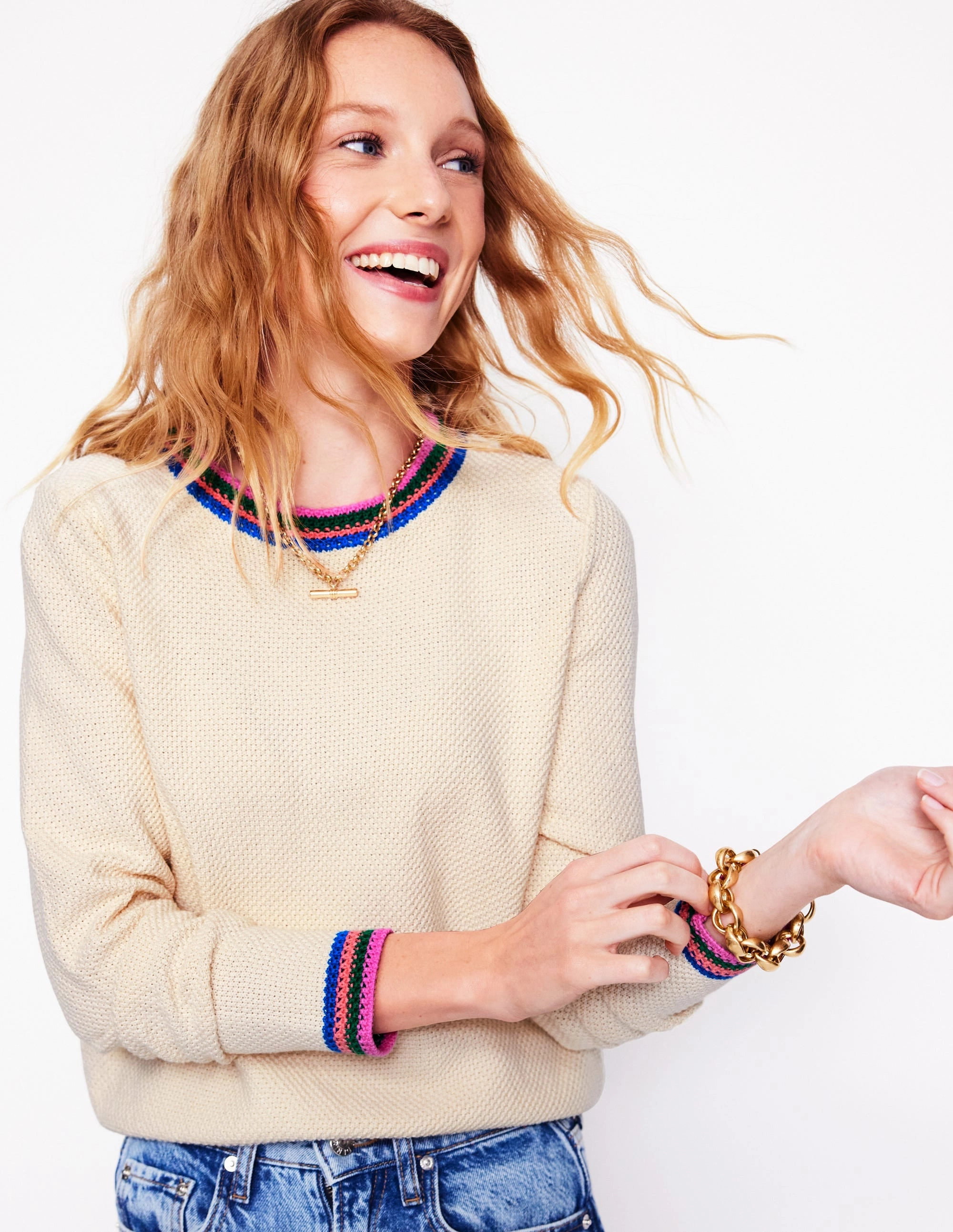 Warm Layers Callie Crochet Trim Jumper-Warm Ivory