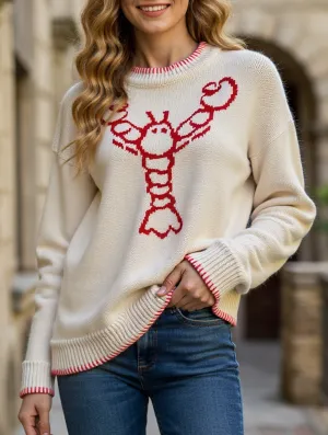Animal pattern round neck pullover sweater MultiPurposeUtility Sporty Sweatshirt