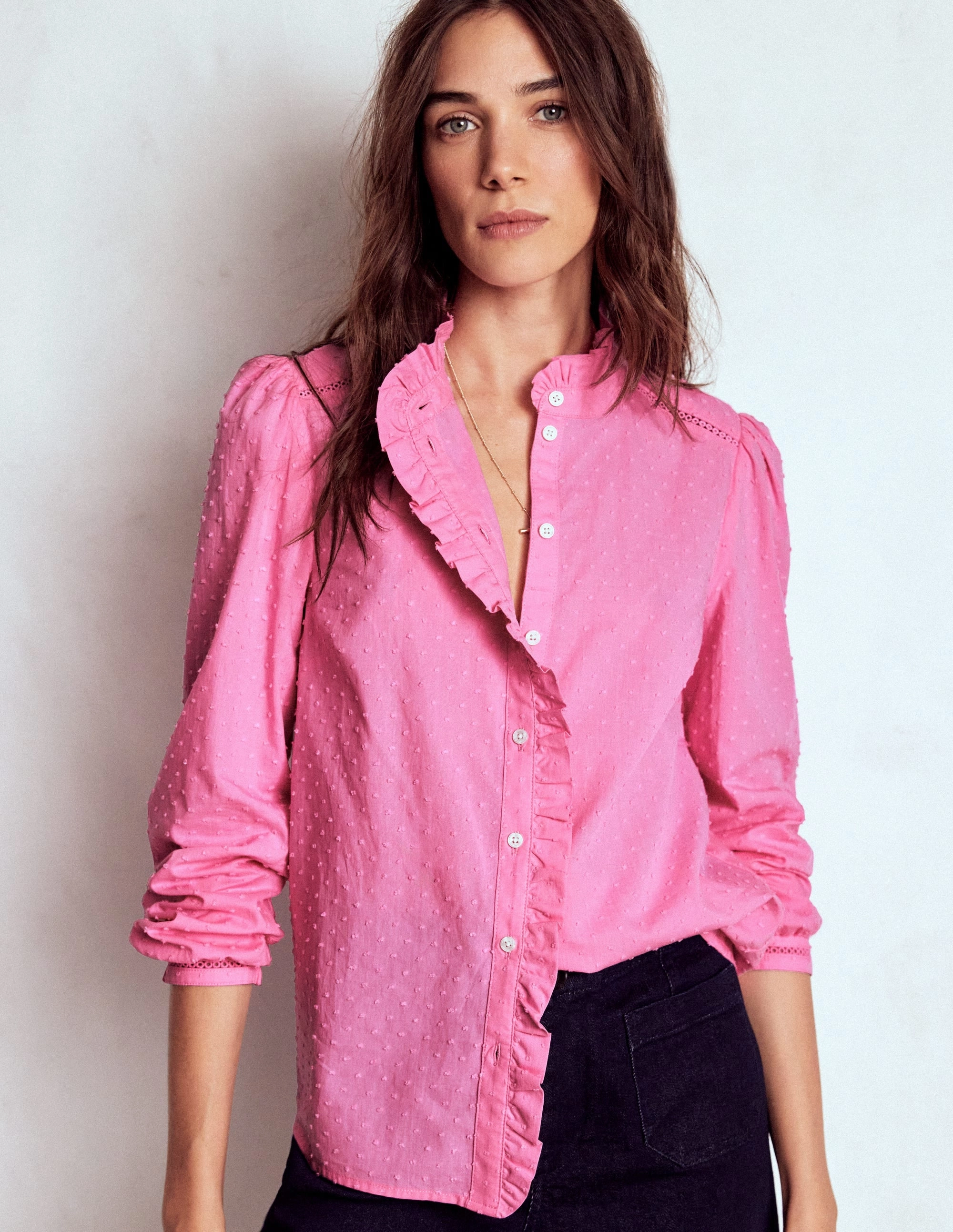 Fade Resistant Finish AllDay Comfort Design Helena Cotton Dobby Top-Rose Bloom