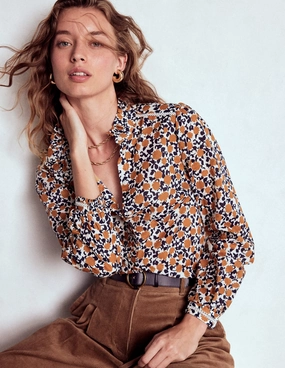 Reversible design Helena Cotton Top-Cognac, Floweret Vine