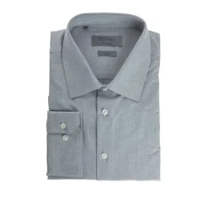 HENRY SARTORIAL 100% Cotton Single Cuff Shirt BLACK