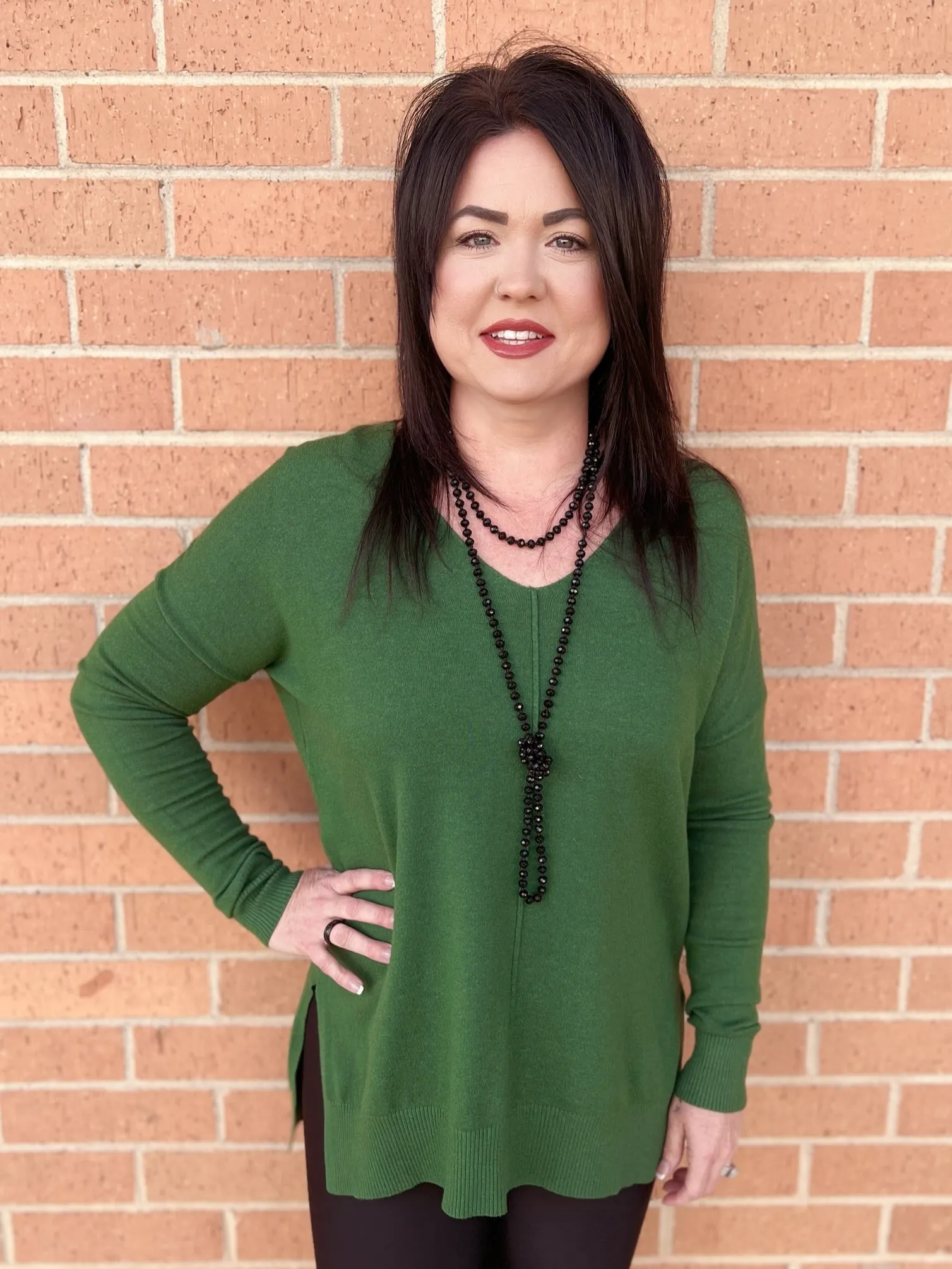 Hi-Low Knit V-Neck Sweater - 5 Colors