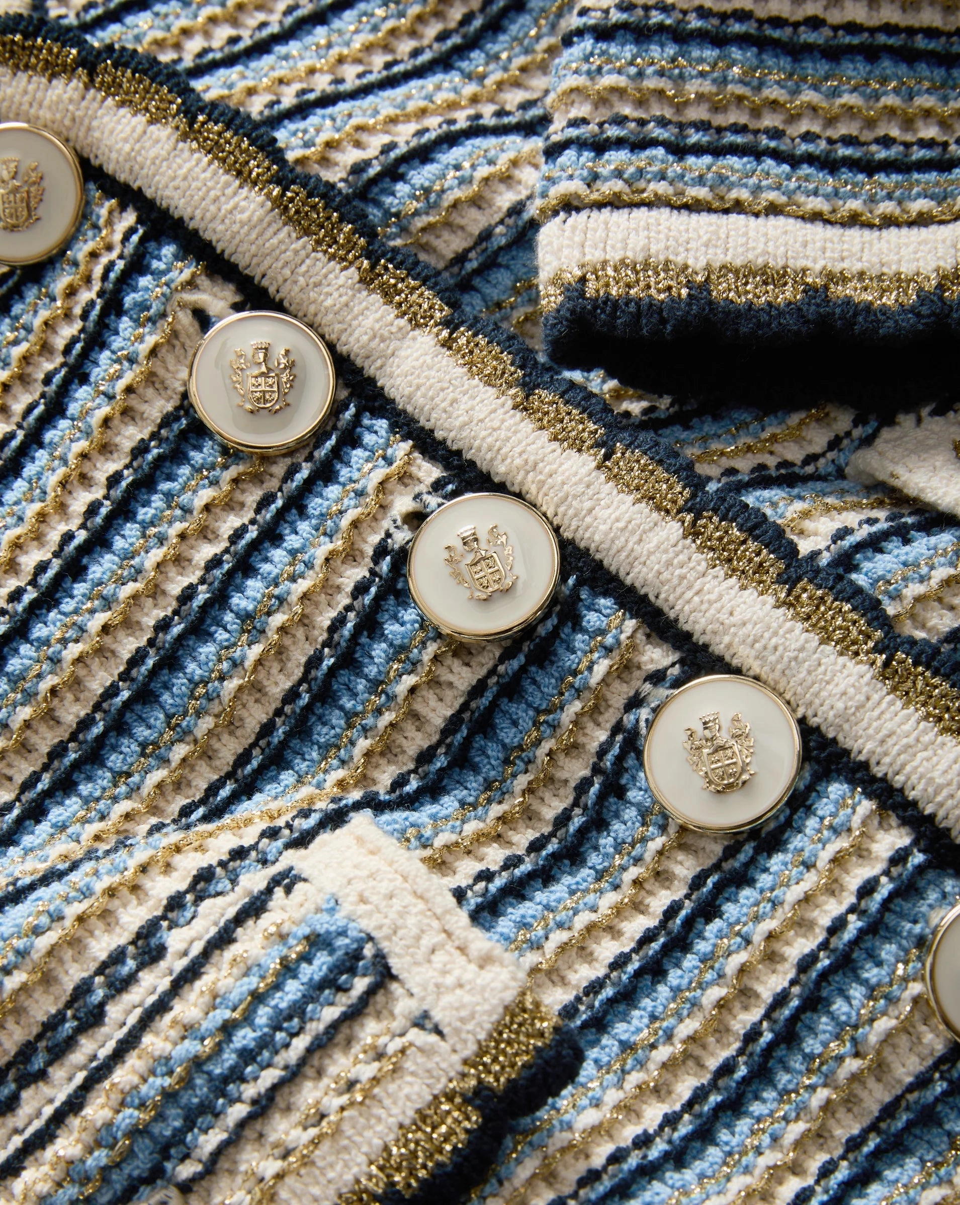Ceriani Knit Jacket Navy Multi Tear Resistant PaddedShoulders