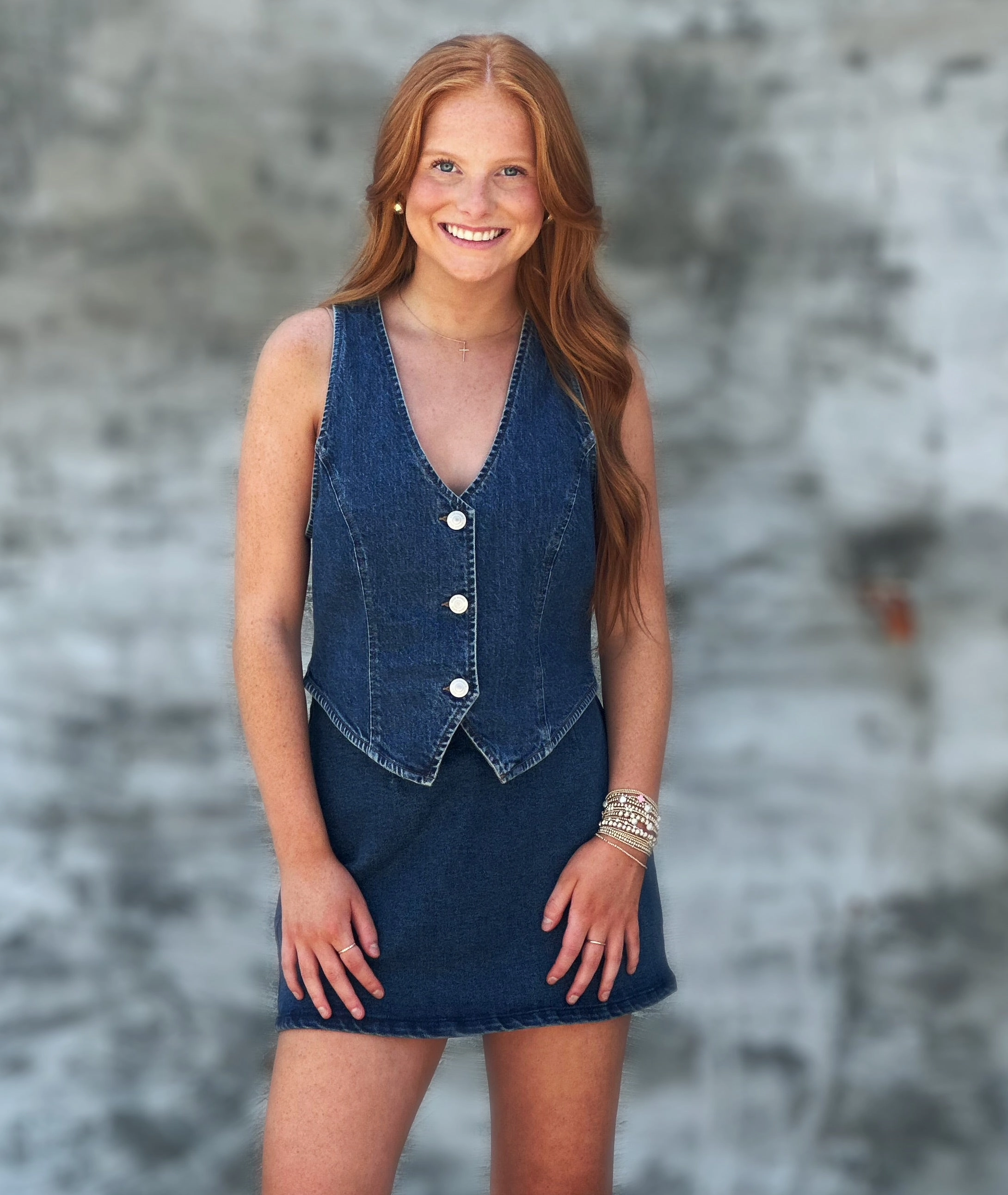 Light Fabric Steve Madden Micky Top in Demin