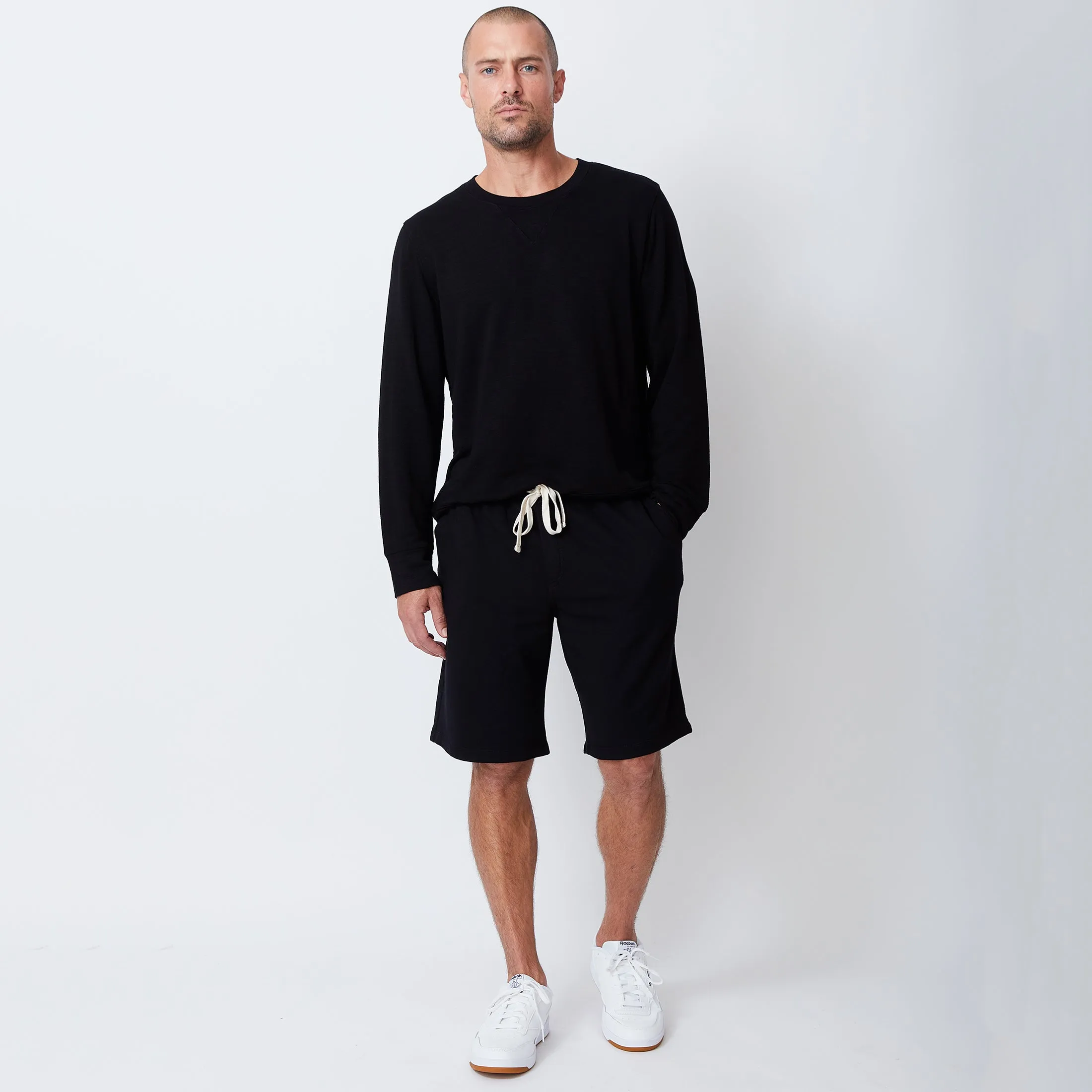 Supersoft Fleece Shorts Relaxed Sweatshirt DurableCollarStays