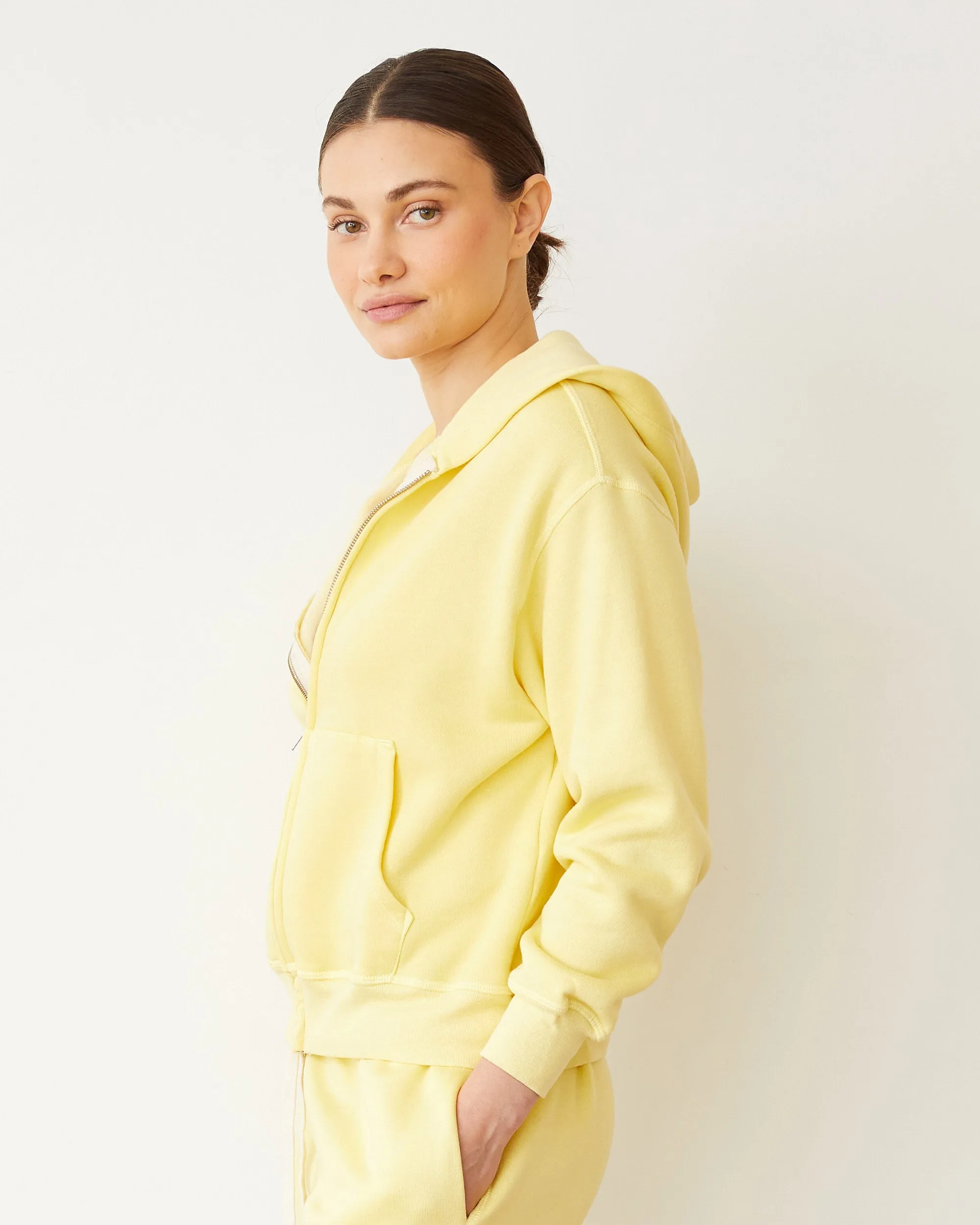 Teddy Fleece Relaxed Zip Up Hoody A Line Cut Movement Ready