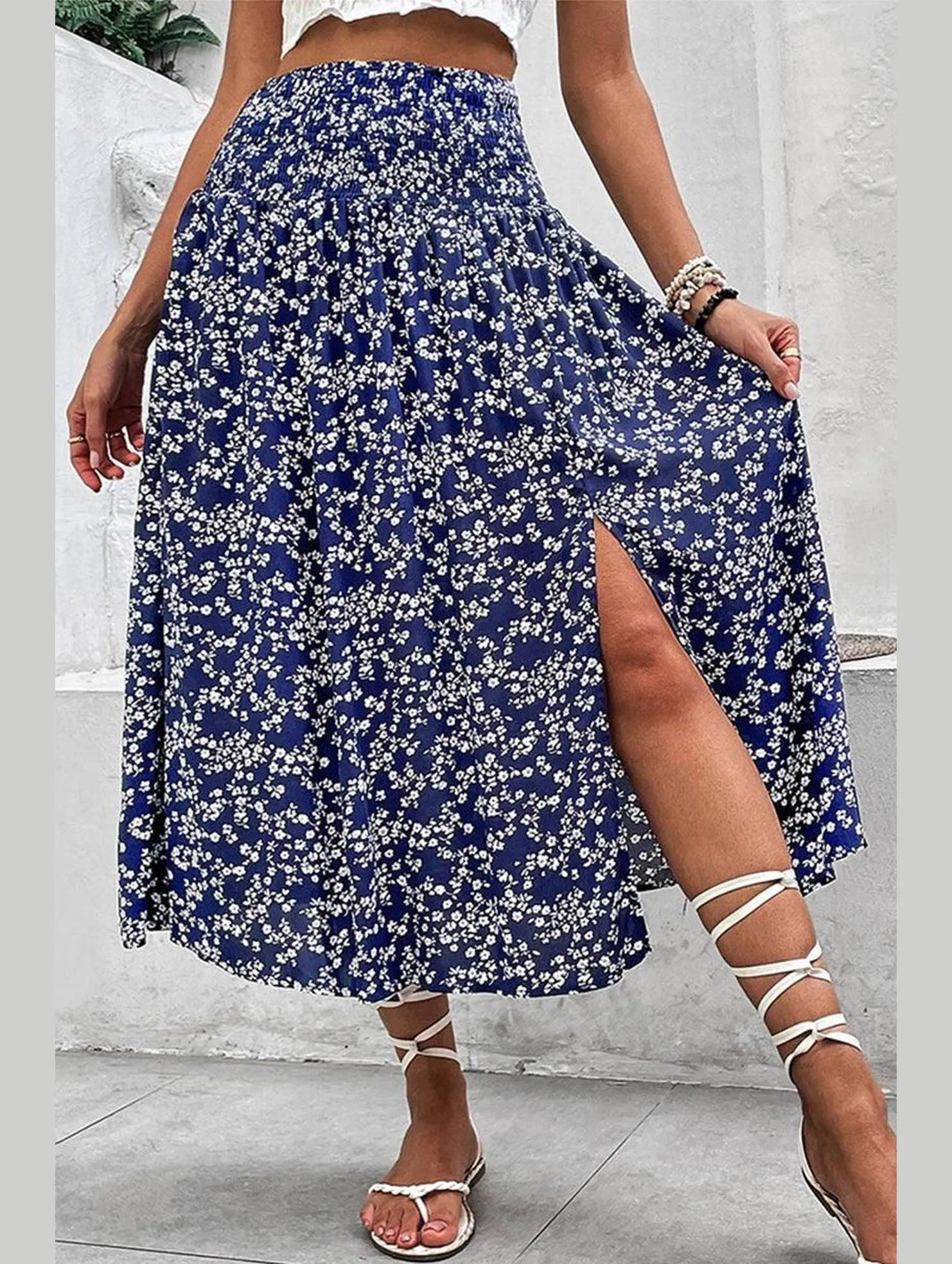 Casual Performance Wear HIGH WAIST FLORAL PRINTING WOMEN SKIRT