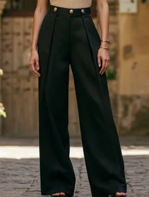 High-waisted straight-cut casual trousers All Season Versatility Quick Access Zippers