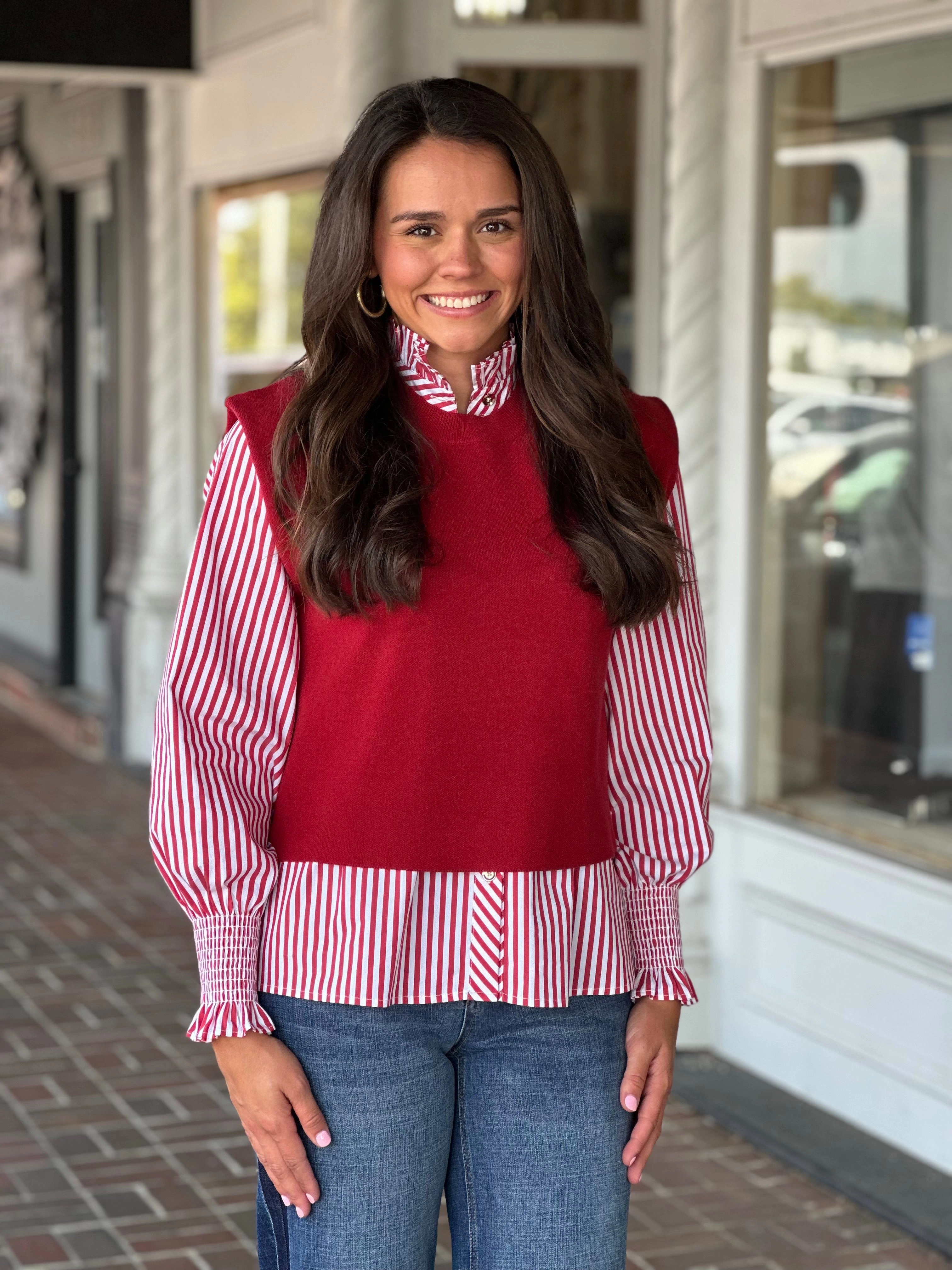 Solid Cap Sleeve Sweater in Wine Cozy Sweater