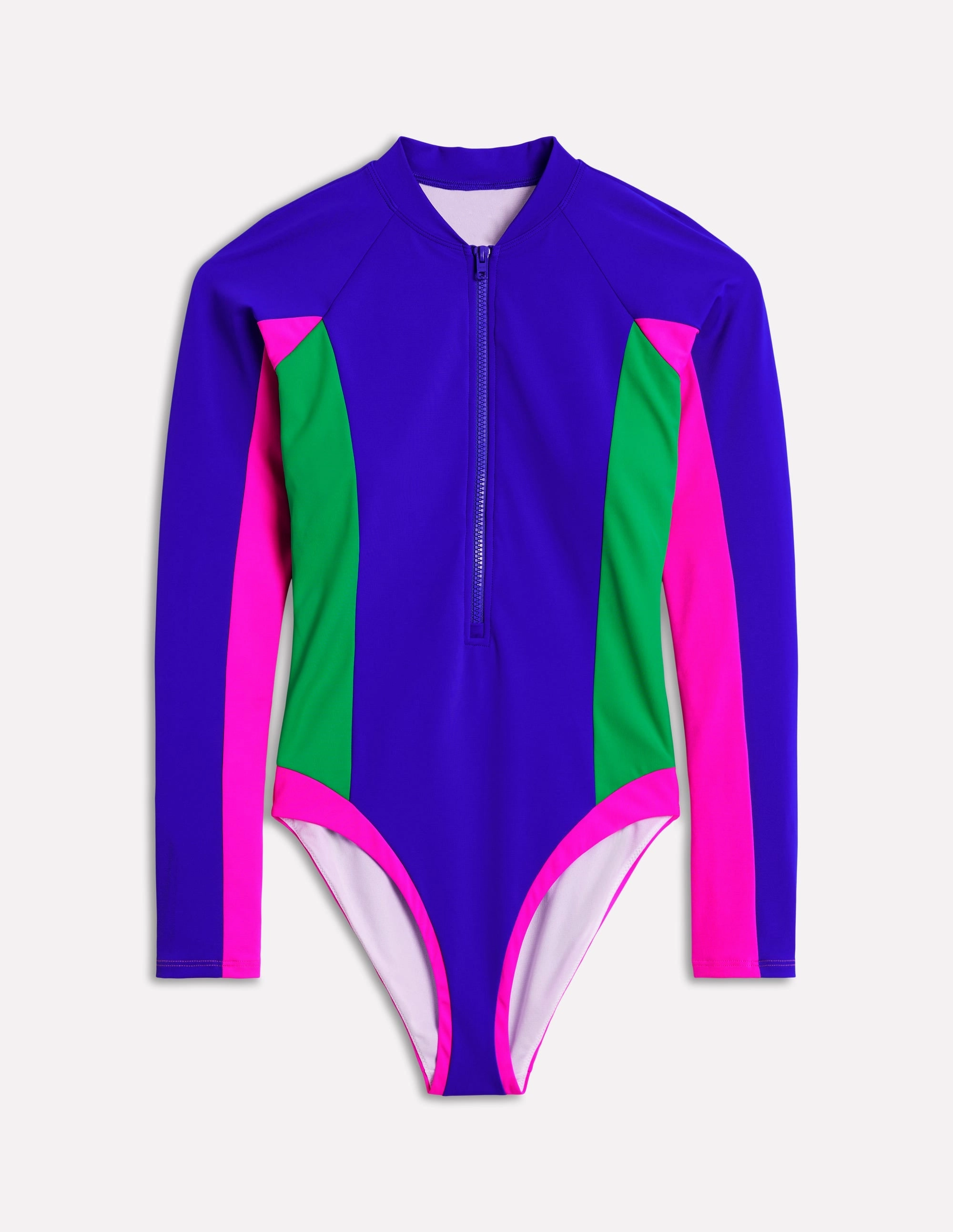 Vacation Pack Torsion control Sporty Raglan Sleeve Swimsuit-Colbolt Colourblock