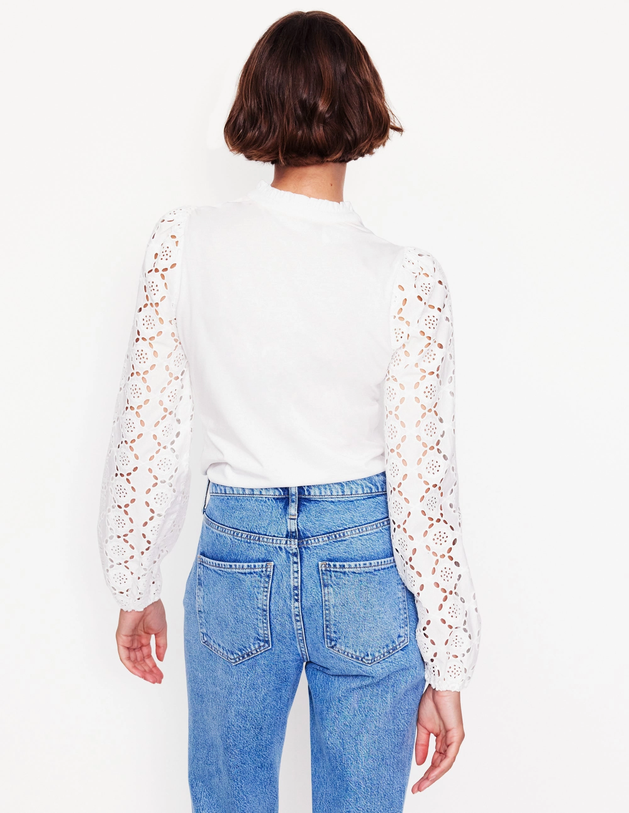 Trendy Shirt Eden Broderie Blouse-White