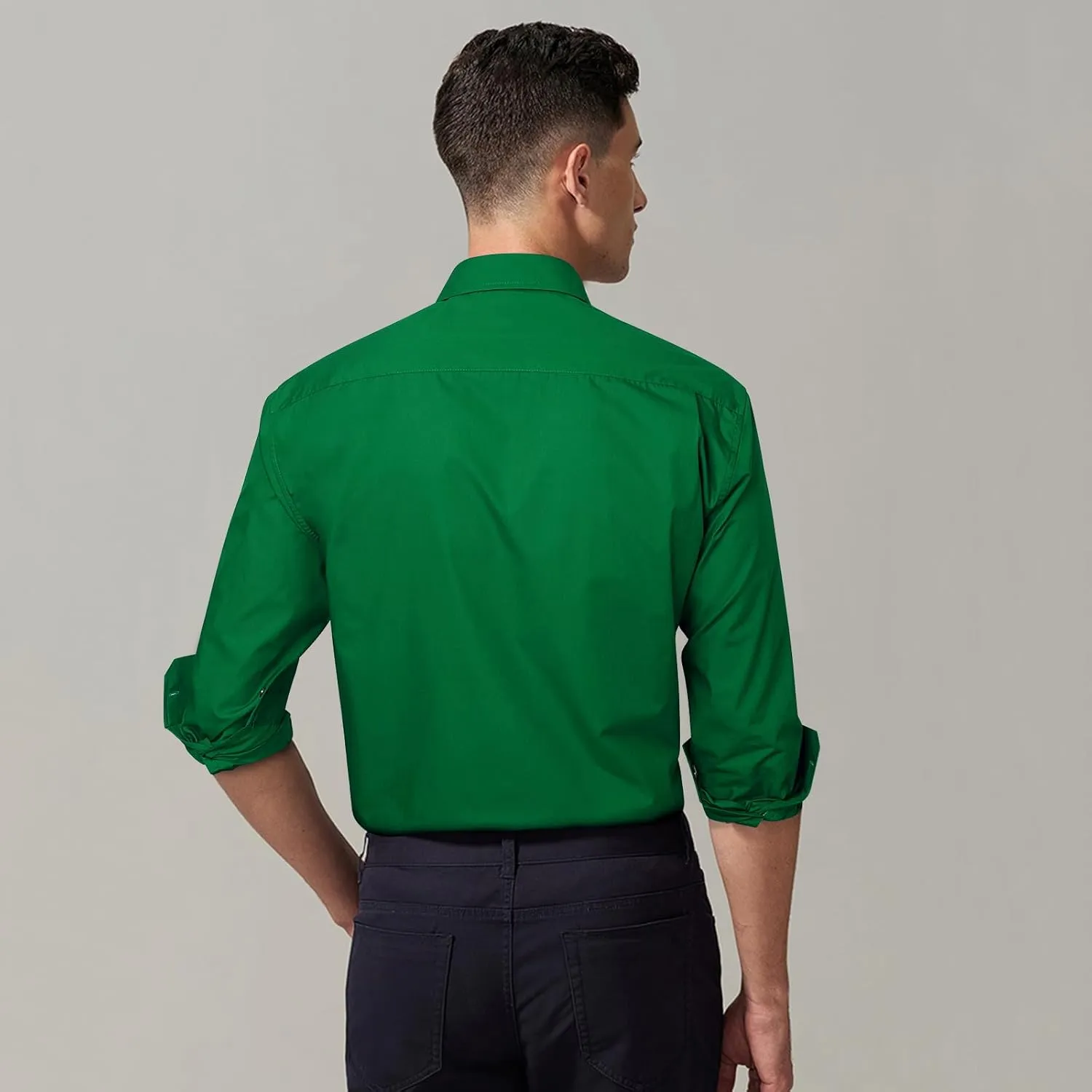 HISDERN Mens Dress Shirts Long Sleeve Button Down Shirts for Men Casual Solid Formal Business Regular Fit Shirt with Pocket