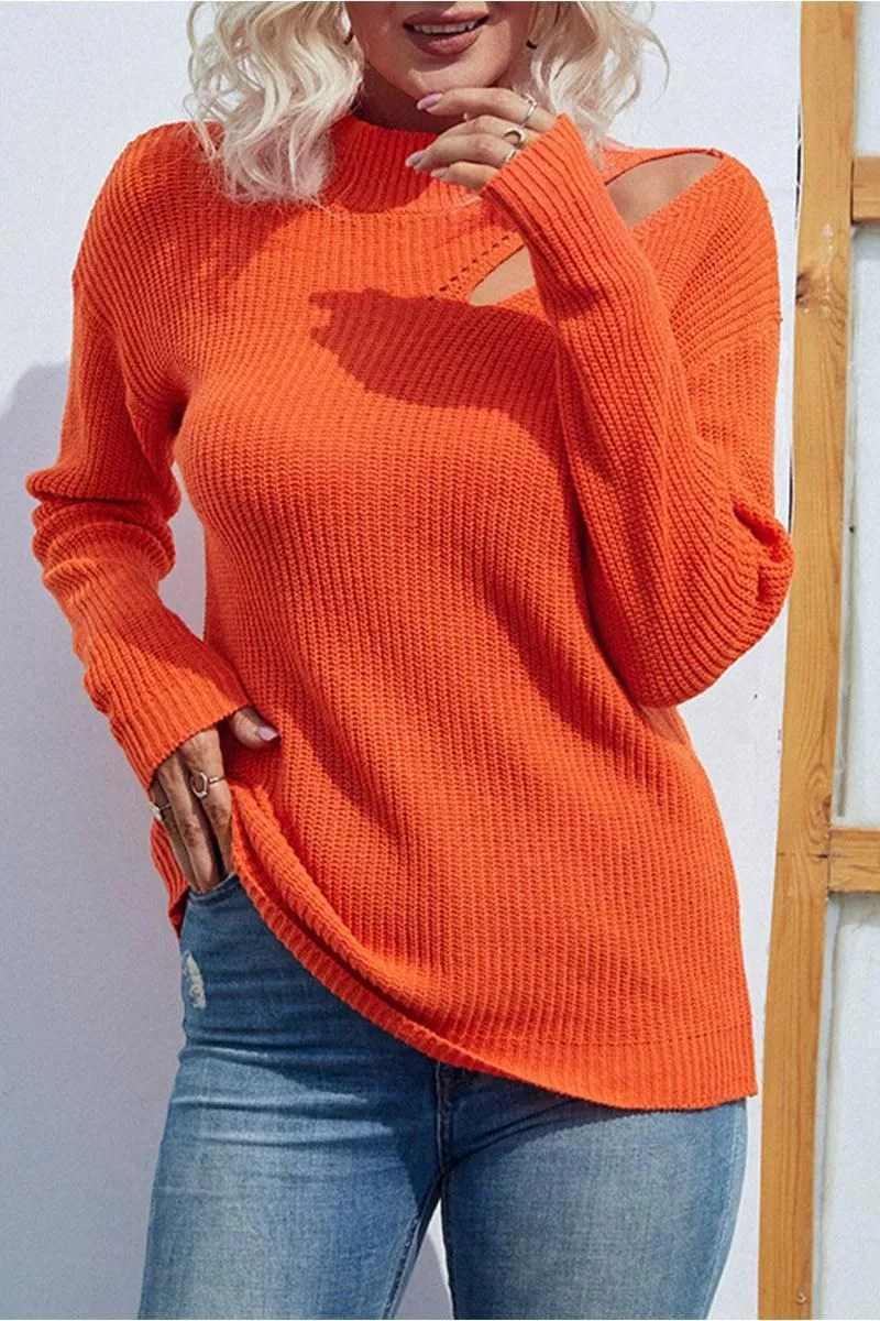 HOLLOW KNIT LOOSE FIT CASUAL SWEATER TOP AirflowVents