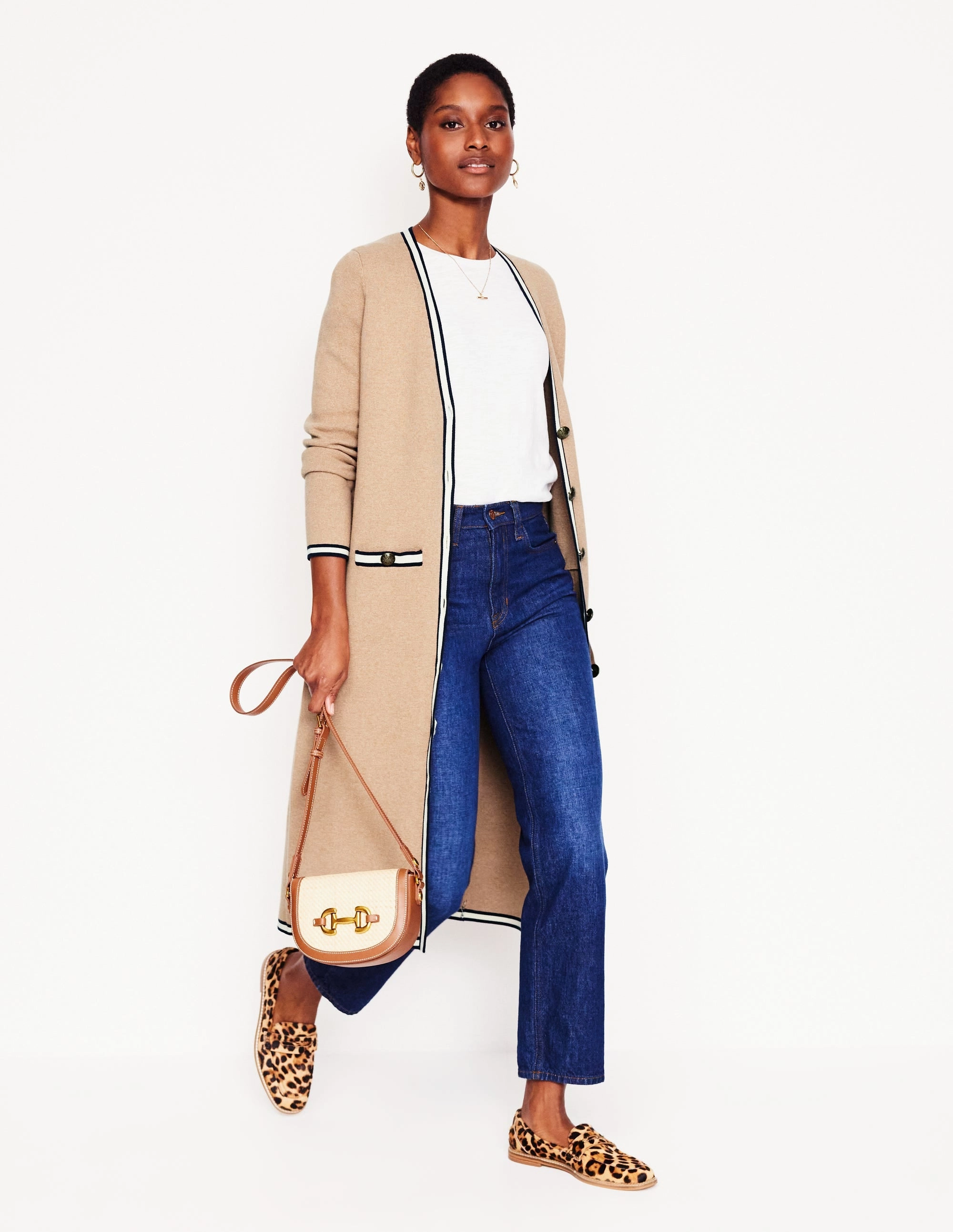 Lightweight Design Holly Longline Jacket-Camel Melange