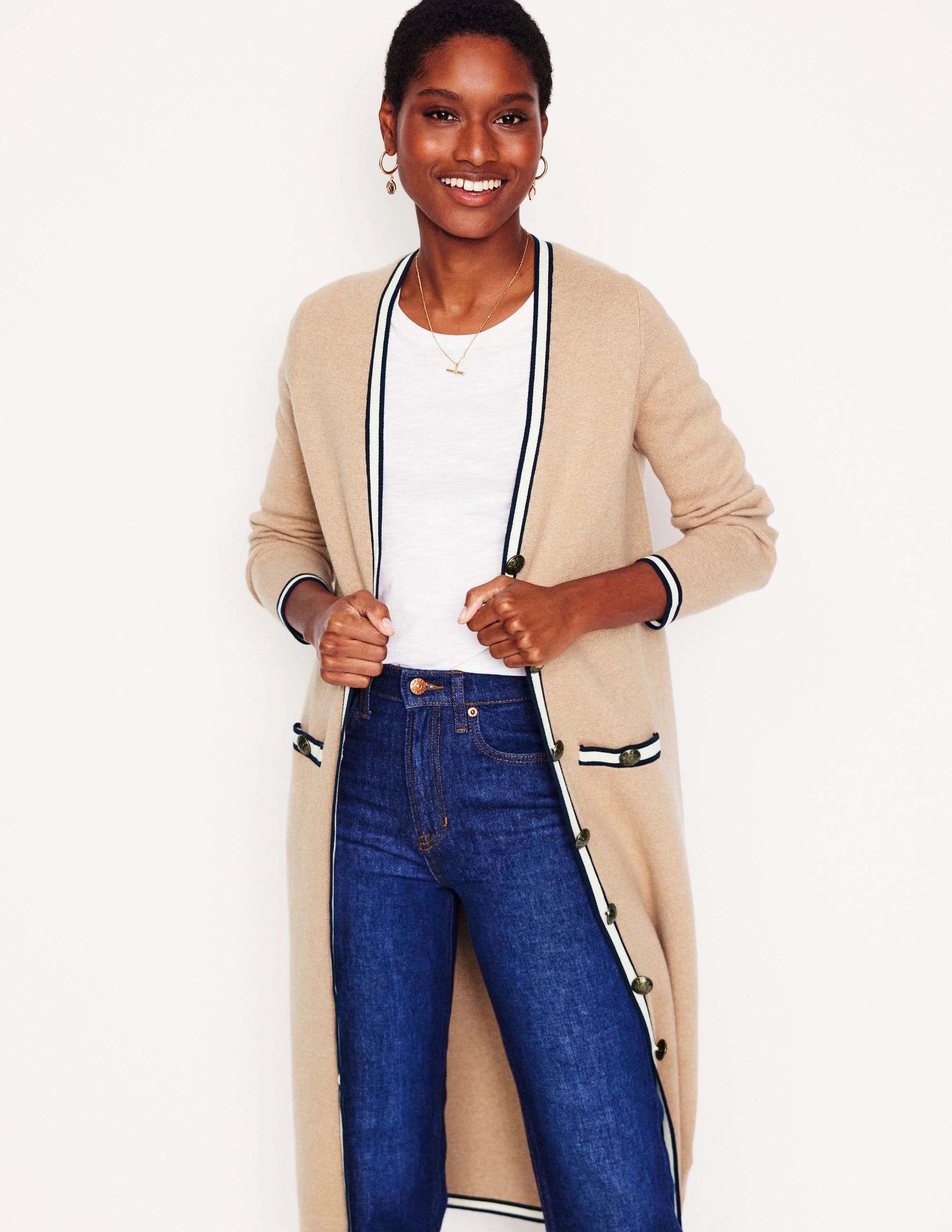Holly Longline Jacket-Camel Melange All Fit Look