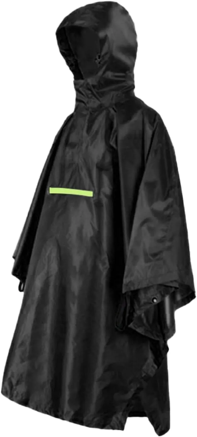 Hooded Rain Poncho for Adult with Pocket, Waterproof Lightweight Unisex Raincoat for Hiking Camping Emergency