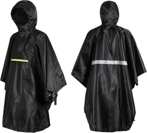 Hooded Rain Poncho for Adult with Pocket, Waterproof Lightweight Unisex Raincoat for Hiking Camping Emergency