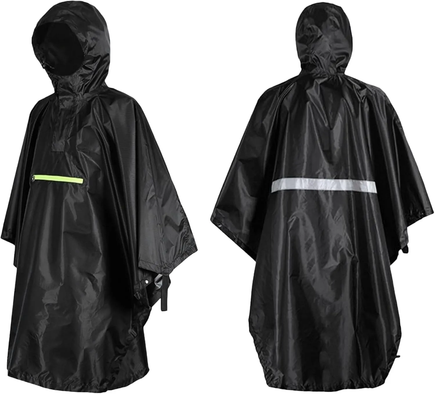 Hooded Rain Poncho for Adult with Pocket, Waterproof Lightweight Unisex Raincoat for Hiking Camping Emergency