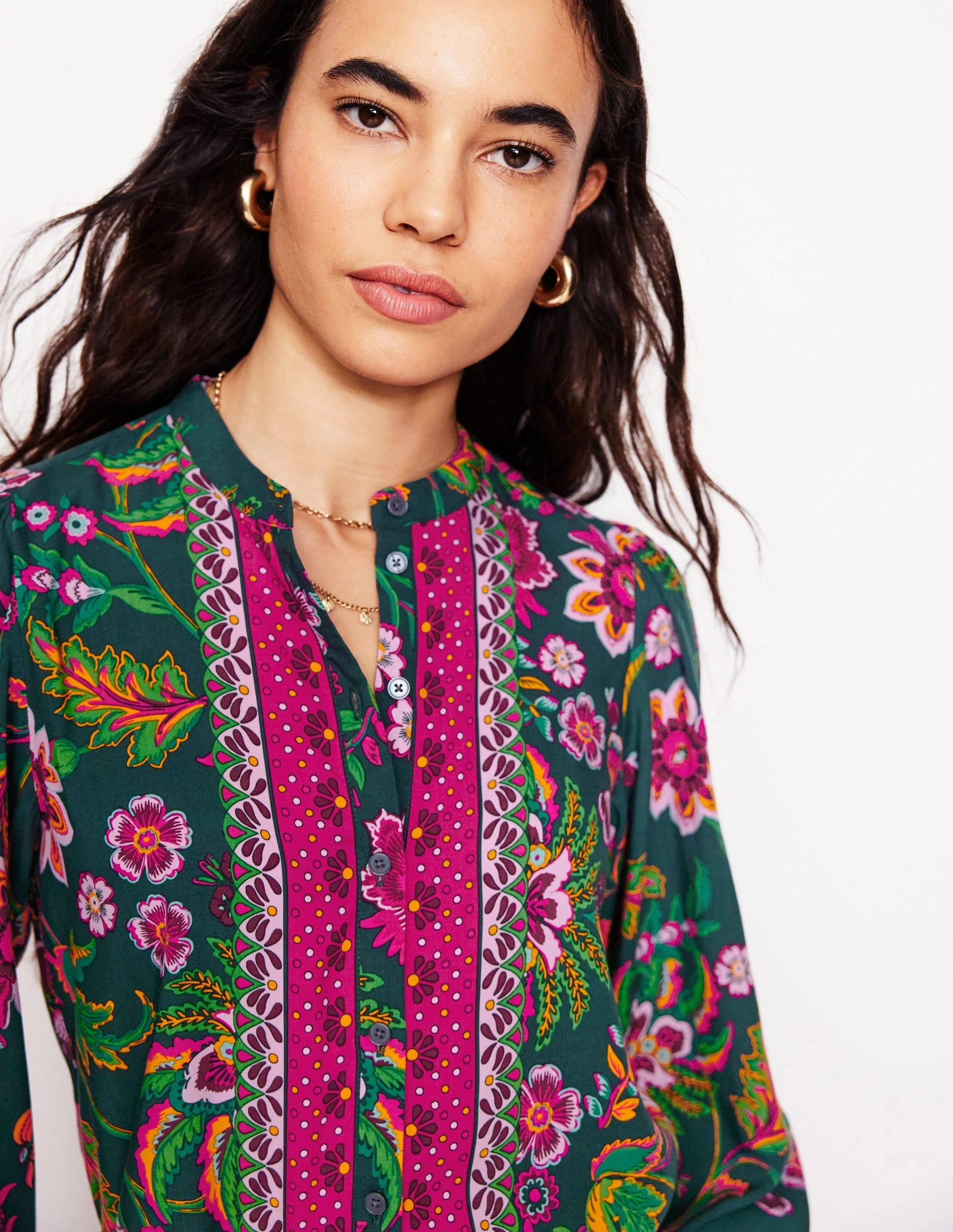 Theodora Blouse-Multi, Blossom Flourish FourWayStretch ThermalRegulation