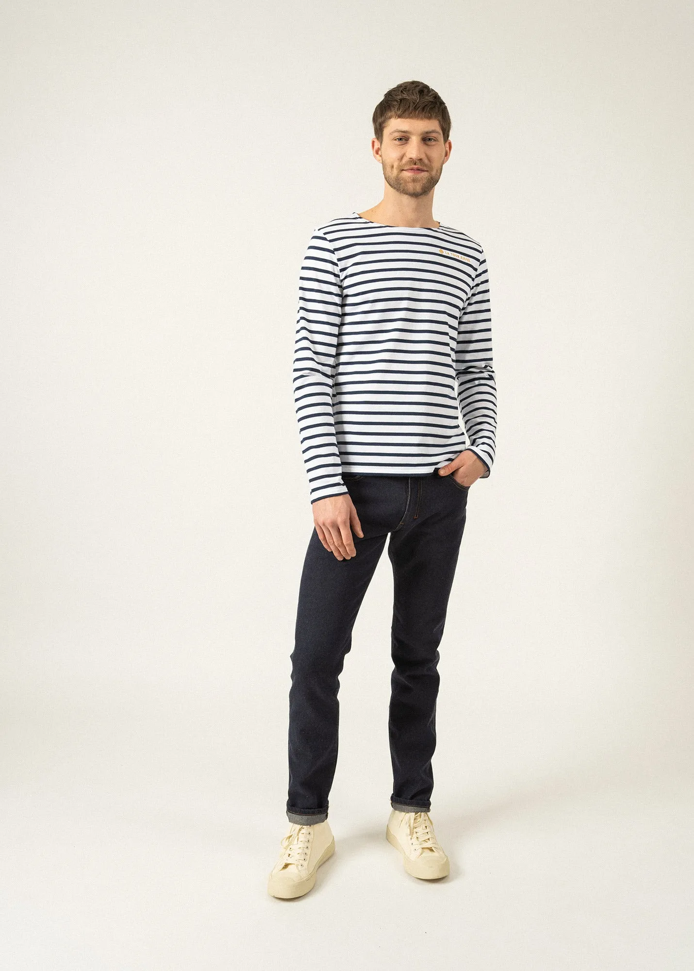 Iconic Minquiers sailor striped shirt - SAINT JAMES x La Tour Eiffel (NEIGE/MARINE)