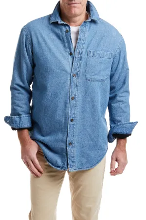 FrictionResistant Edges Beach Walker Denim and Fleece Lined Shirt