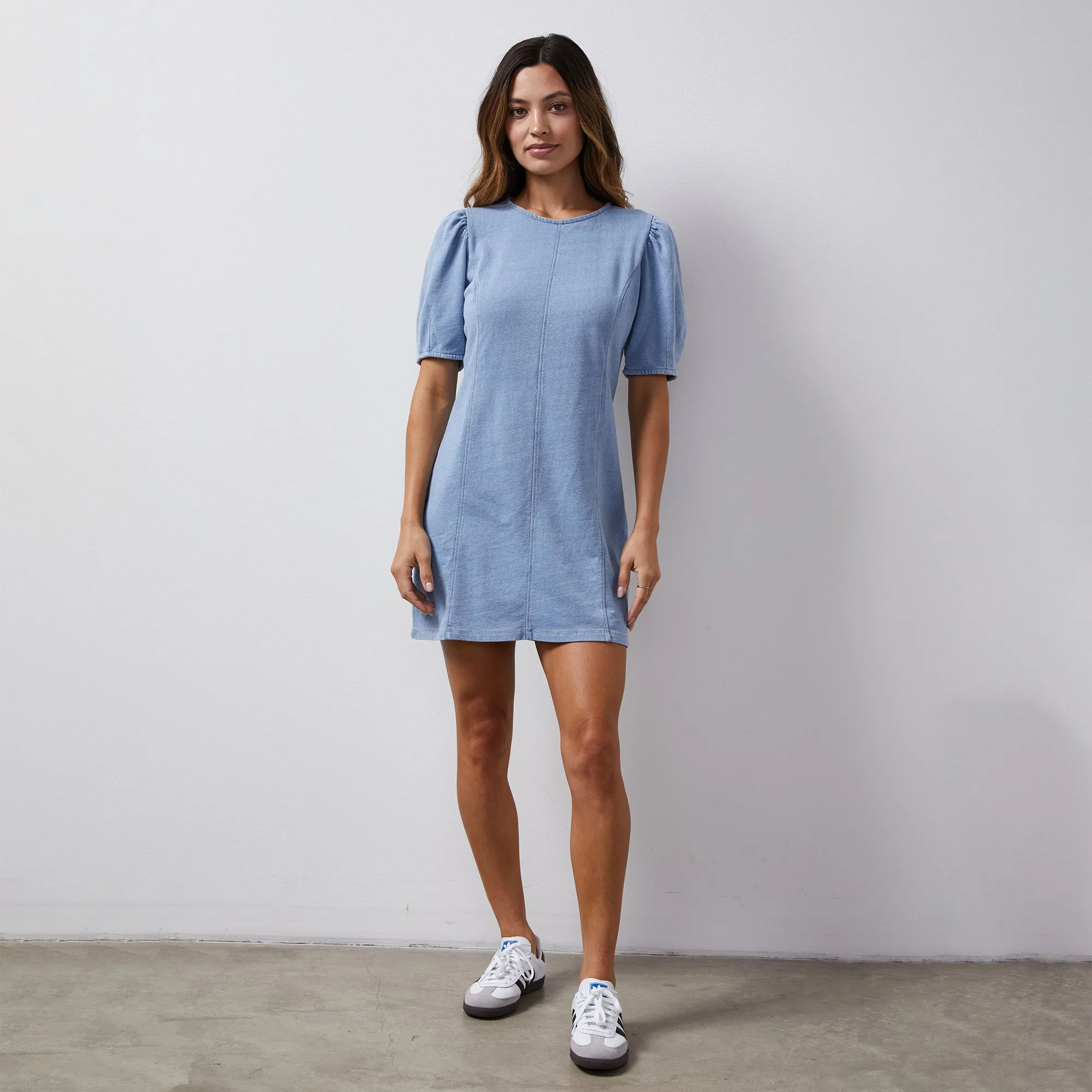 PreShrunk Fabric ZeroWaste Construction Indigo French Terry Seamed Dress