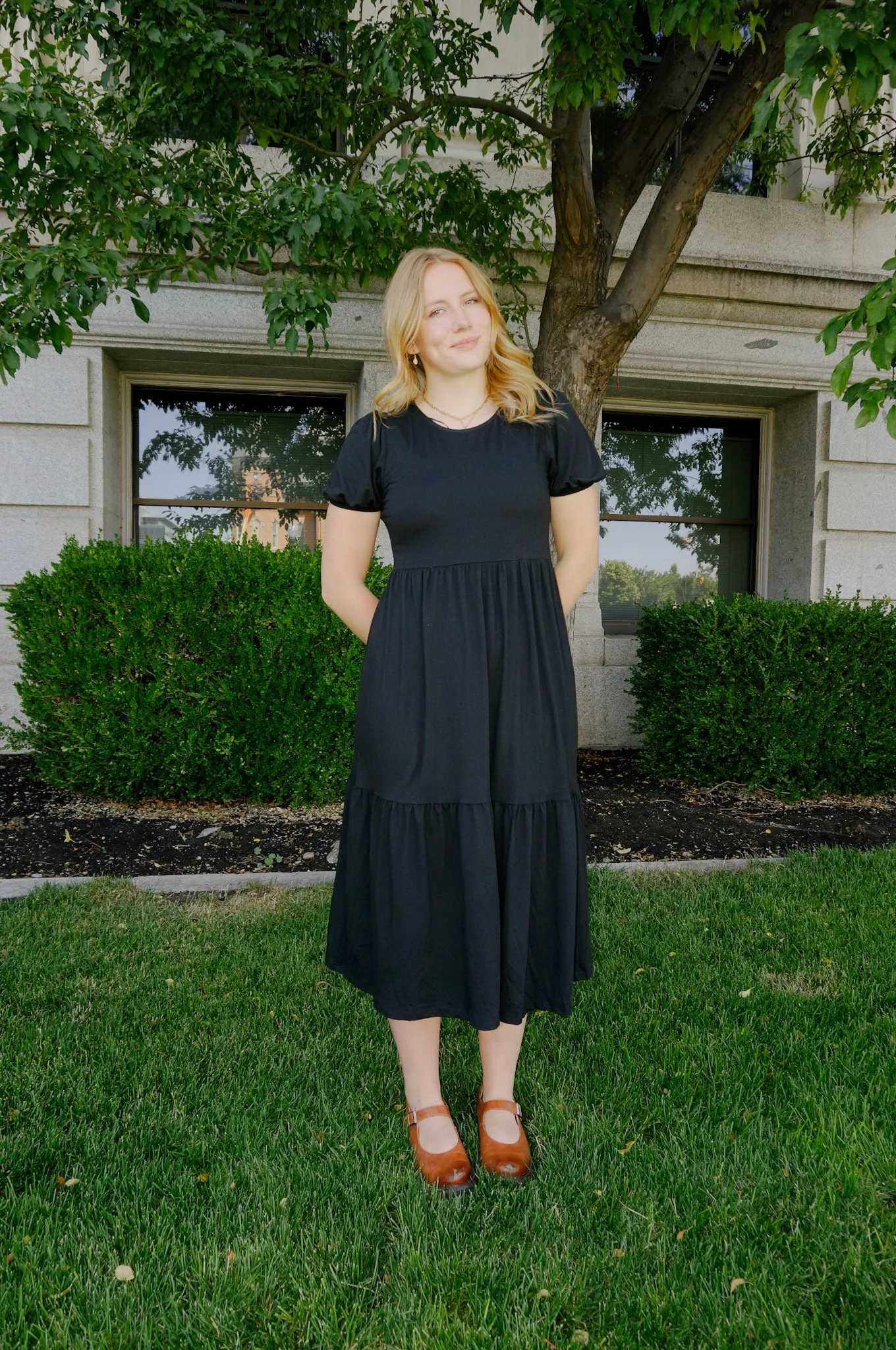 Bentley Dress Front-Zip Minimal Details