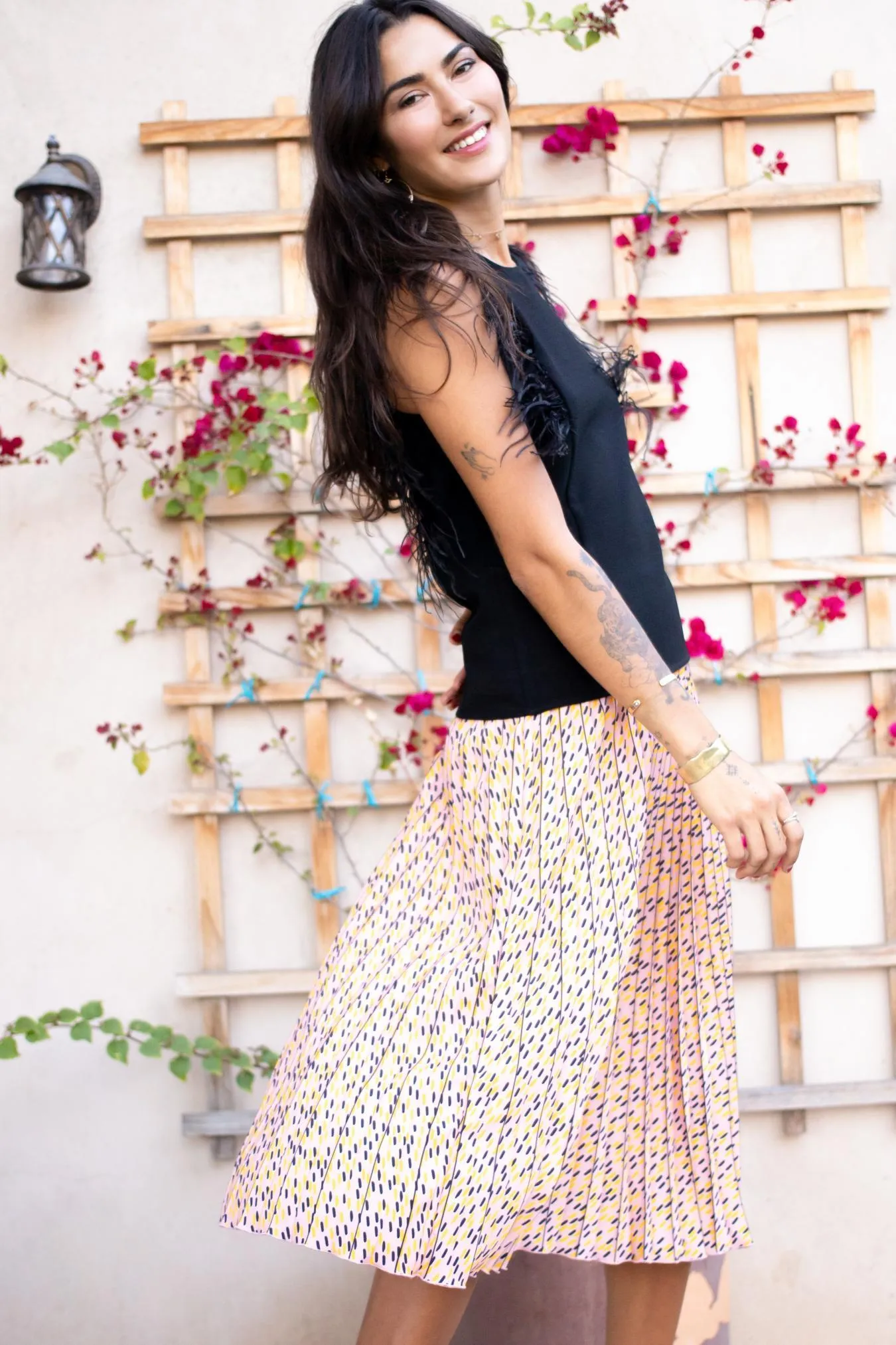 Ingrid Pleated Skirt - Sprinkles Light Edge