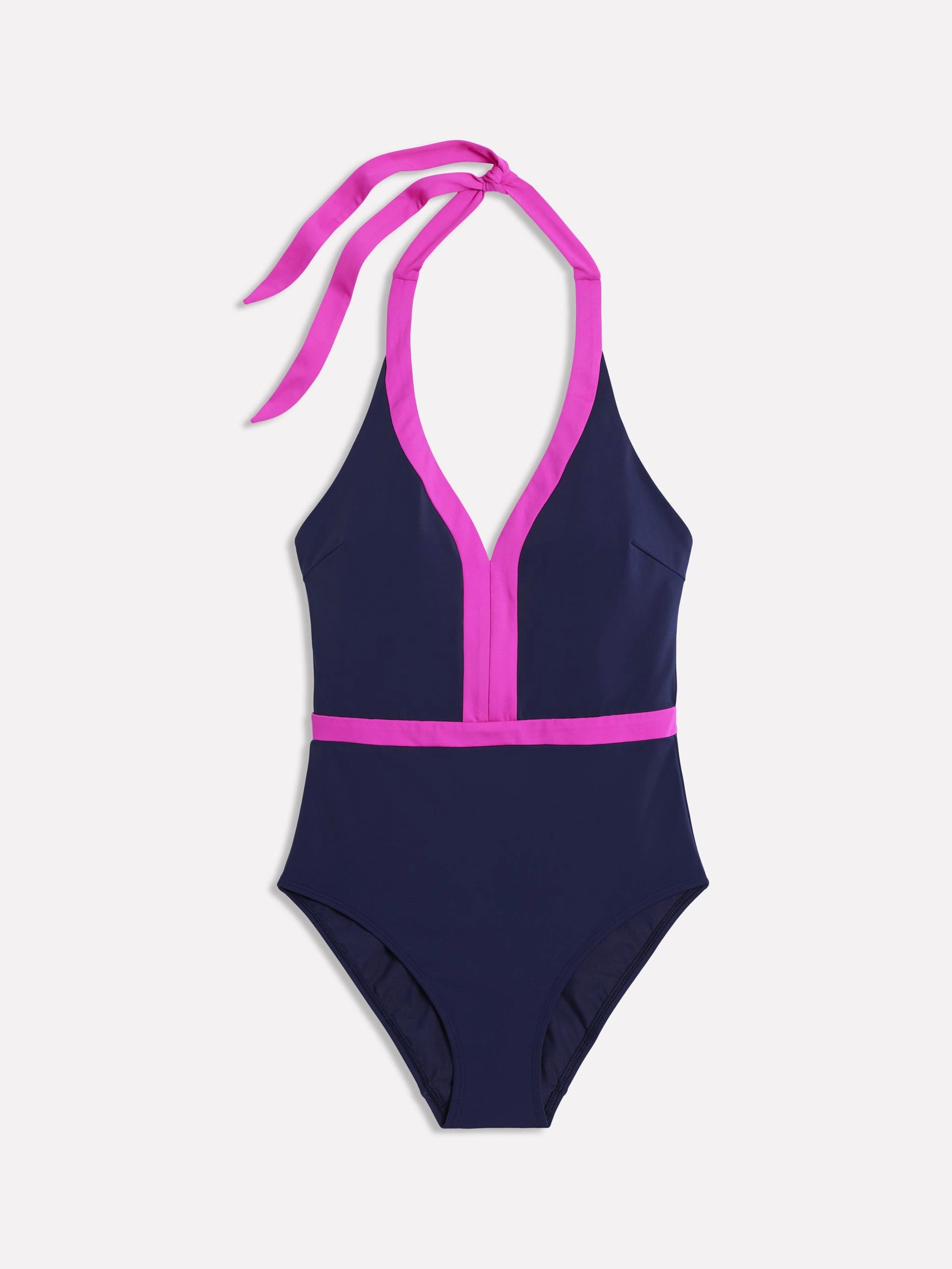 Ios V Panel Swimsuit-Navy, Pink Laid-Back Vibes
